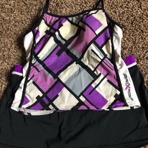 Zero Poshur Purple and White Bathing Suit
